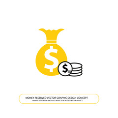 Money reserved bag and coins full vector design, finance and commerce icons