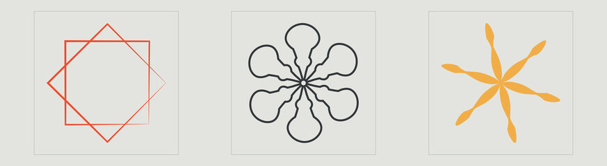 Fototapeta premium Vector set of Y2K. Rave psychedelic retro futuristic set. Flat minimalist icons. Futuristic. Vector illustration