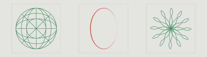 Collection of Y2K elements. Extraordinary Graphic Assets. Flat minimalist icons. Isolated on black background. Vector illustration