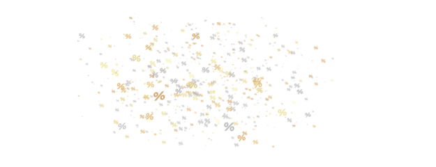percent shopping digital in hand 3d.