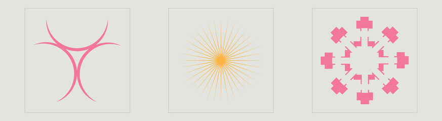 Brutalism shapes. Rave psychedelic retro futuristic set. For modern T-shirts designed. Retro Futurist. Vector illustration