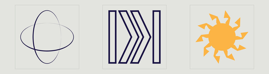 Brutalism shapes. Large set of retro objects for design. Modern abstract forms. Anti-design. Vector illustration