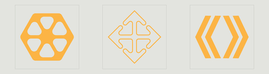 Collection of Y2K elements. Retro futuristic graphic ornaments. Templates for notes, posters. Futuristic. Vector illustration