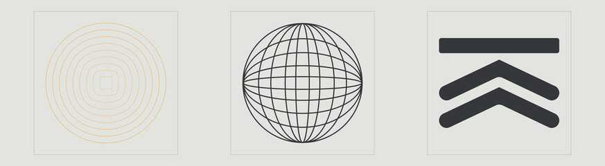 Brutalism shapes. Brutalism star and flower shapes. For modern T-shirts designed. Retro Futurist. Vector illustration