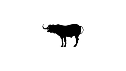 buffalo, silhouette, vector