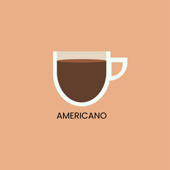 Delicious americano coffee icon. Drink vector illustration design