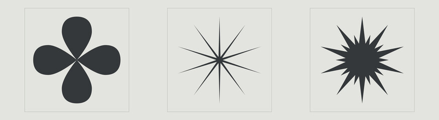 Obraz premium Set of Y2K style vectors of objects. Extraordinary Graphic Assets. Modern abstract forms. Anti-design. Vector illustration