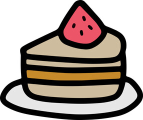 slice of cake with strawberry