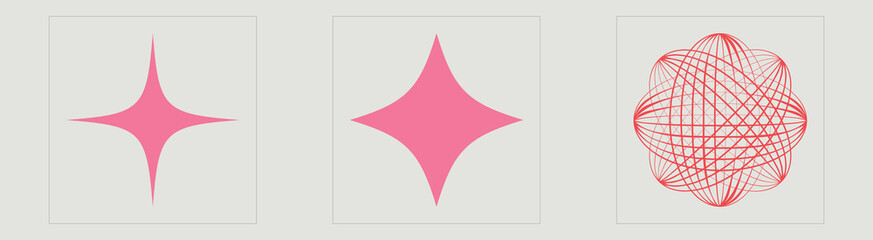 Set of Y2K style vectors of objects. Rave psychedelic retro futuristic set. Cyberpunk elements. Retro Futurist. Vector illustration