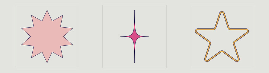 Vector set of Y2K. Extraordinary Graphic Assets. Objects in y2k style. Retro Futurist. Vector illustration