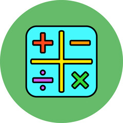 Obraz premium Calculator Multicolor Circle Filled Line Icon
