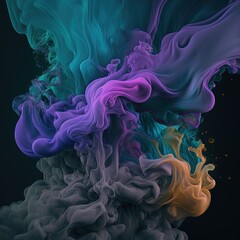 Fototapeta na wymiar Water, smoke, vibrant, abstract, steam, bubbles, turbulence illustration made with Generative AI