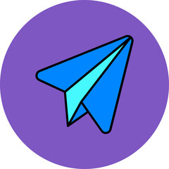 Telegram Multicolor Circle Filled Line Icon