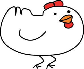 cartoon chicken with sign