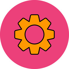 Settings Multicolor Circle Filled Line Icon