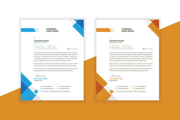 modern design template for your company. corporate modern letterhead design template with yellow, blue colors. creative modern letterhead design template for your project. Business letterhead design.