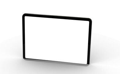 Modern black tablet computer isolated on white background. Tablet pc