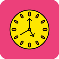 Clock Multicolor Round Corner Filled Line Icon