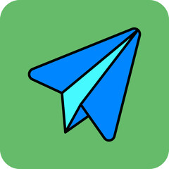 Telegram Multicolor Round Corner Filled Line Icon