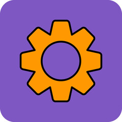 Settings Multicolor Round Corner Filled Line Icon