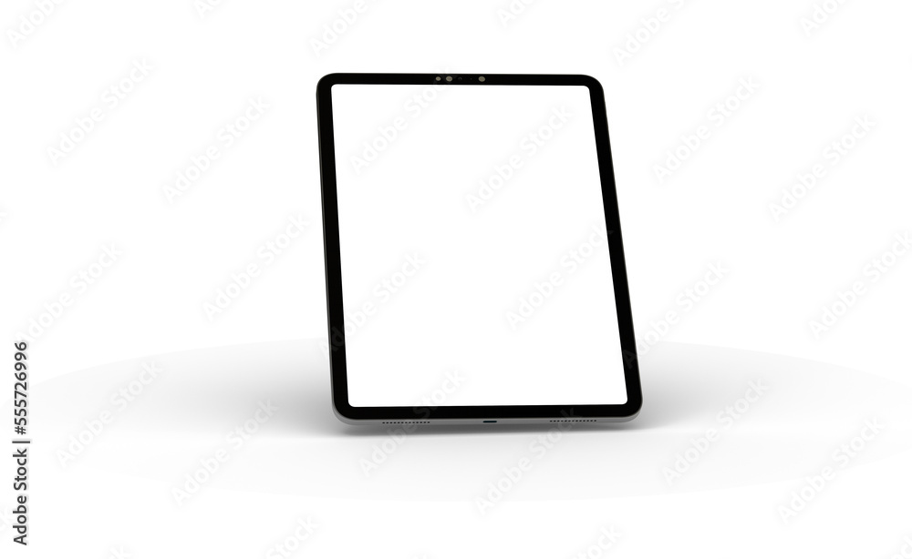 Fototapete modern tablet computer stand with blank screen isolated on white background