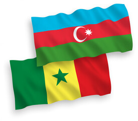 Flags of Republic of Senegal and Azerbaijan on a white background