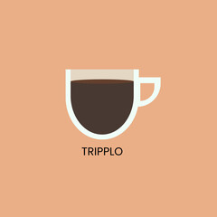 Delicious tripplo coffee icon. Drink vector illustration design