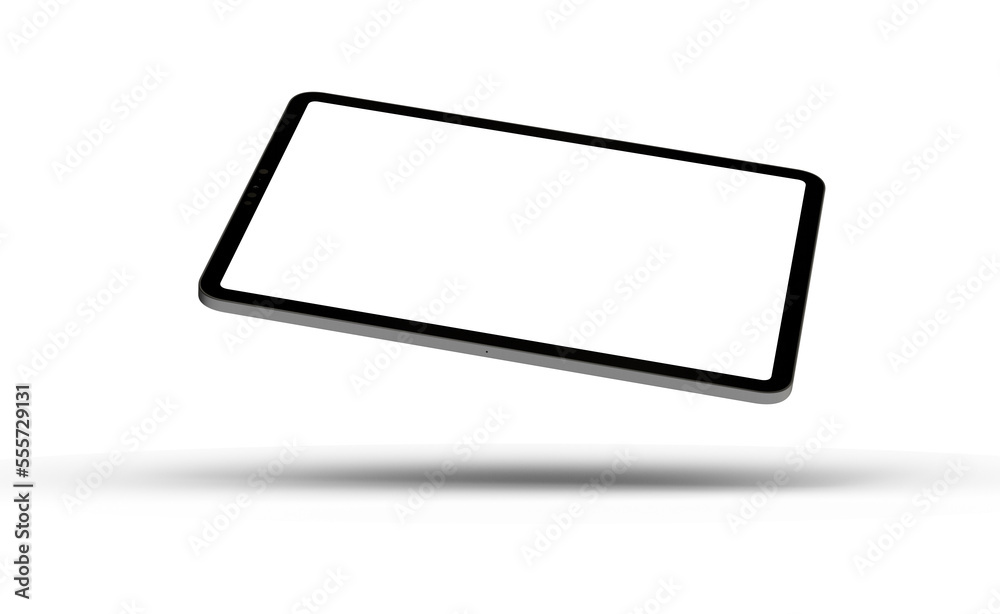 Fototapete Blank screen realistic tablet frame, rotated position, side view, top view. The tablet is at different angles. Layout of a universal set of devices