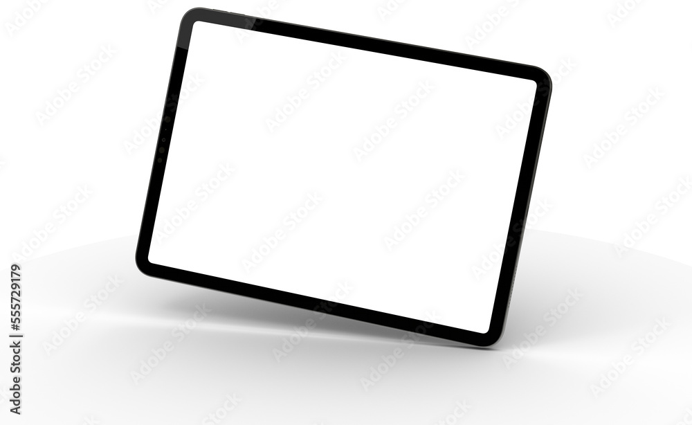 Leinwandbilder blank screen realistic tablet frame, rotated position, side view, top view. the tablet is at differe