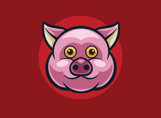 Pig head logo illustration