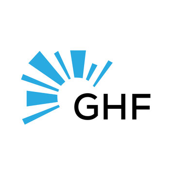GHF letter logo. GHF blue image on white background and black letter. GHF technology  Monogram logo design for entrepreneur and business. GHF best icon.
