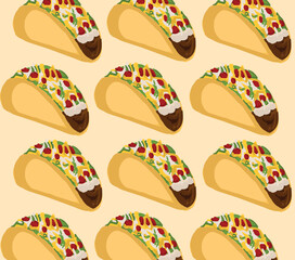 Taco mexican food vector. Best Mexican Dishes. Latin american food illustration.	