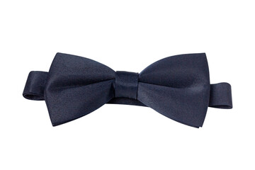 Dicky bow is dark blue. Bow tie isolated on white