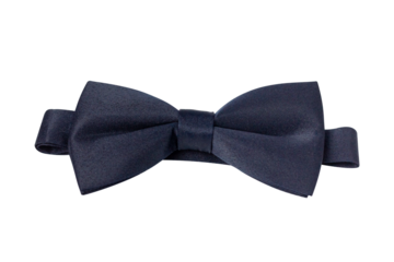 Dicky bow is dark blue. Bow tie isolated on white