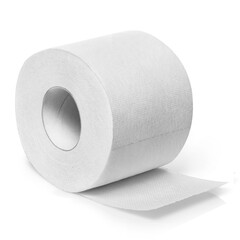 Toilet paper roll, isolated on white background