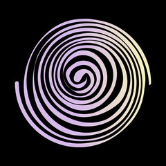Pastel gradient decorative spiral. Vector illustration.	