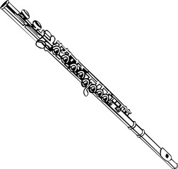 flute isolated on white background music instrument illustration © KiyaKehte