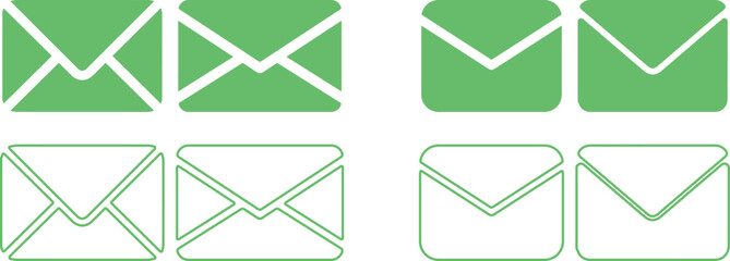 SMS and email icon design. Email message icon. message notification. closed mail envelope icon set. Render email icon set. check mark