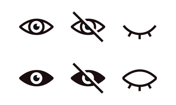eye visible and invisible access icon collection view forbidden hidden content symbols for show and hide password