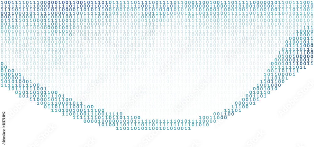 Poster Digital channel. Data flow on binary background