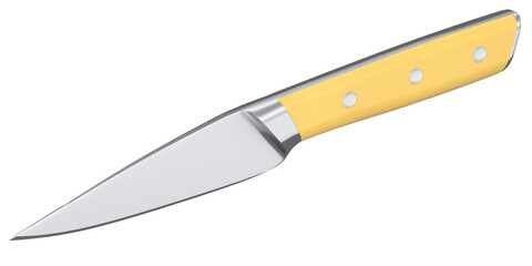 Chef's kitchen knife with a wooden handle isolated on white background.