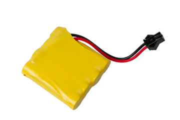 Nickel cadmium battery isolated on white background.