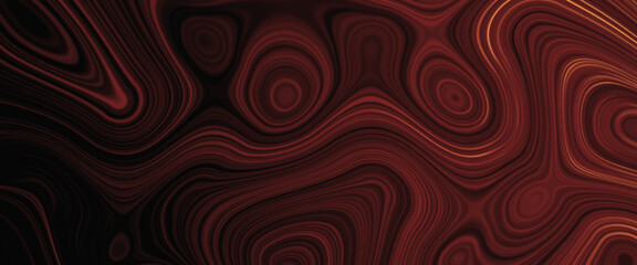 Black, red satin liquid background. Digital art abstract pattern. Abstract liquid metal close-up design. Smooth elegant black satin texture. Luxurious marble background design.