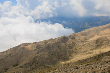 View from the top of Mount Tahtali of Antalya province in Turkey. Popular tourist spot for sightseeing and skydiving