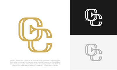 letter GC or CG initial logo design vector	