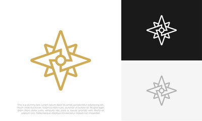 compass line logo design vector