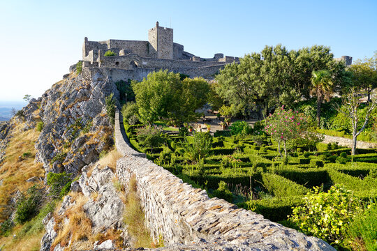 View of castle and gardens at Marvao village, Alentejo, Portugal