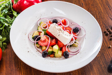 greek salad on the table
