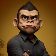 portrait of a man monkey