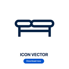 Bench icon vector. Linear style sign for mobile concept and web design. Bench symbol illustration. Pixel vector graphics - Vector.	